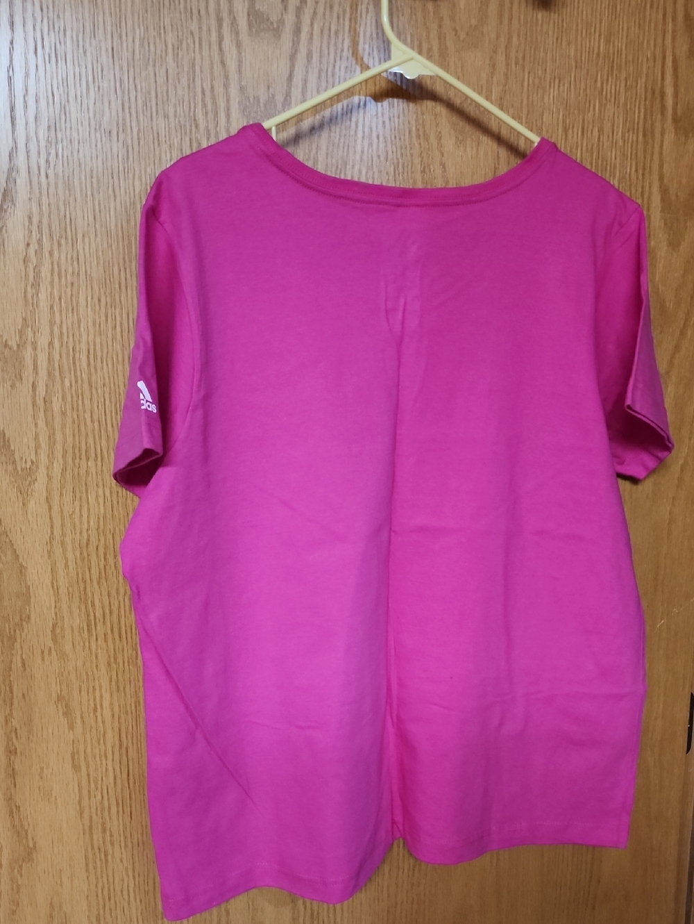 adidas Pink V-Neck Logo Tee womens 1X number 3473 - Picture 5 of 5